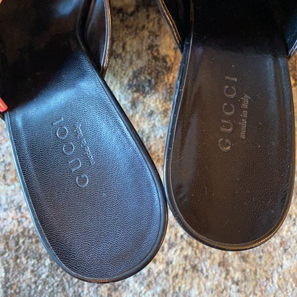 Gucci glossy black heels with pink laces. - Picture 8 of 8